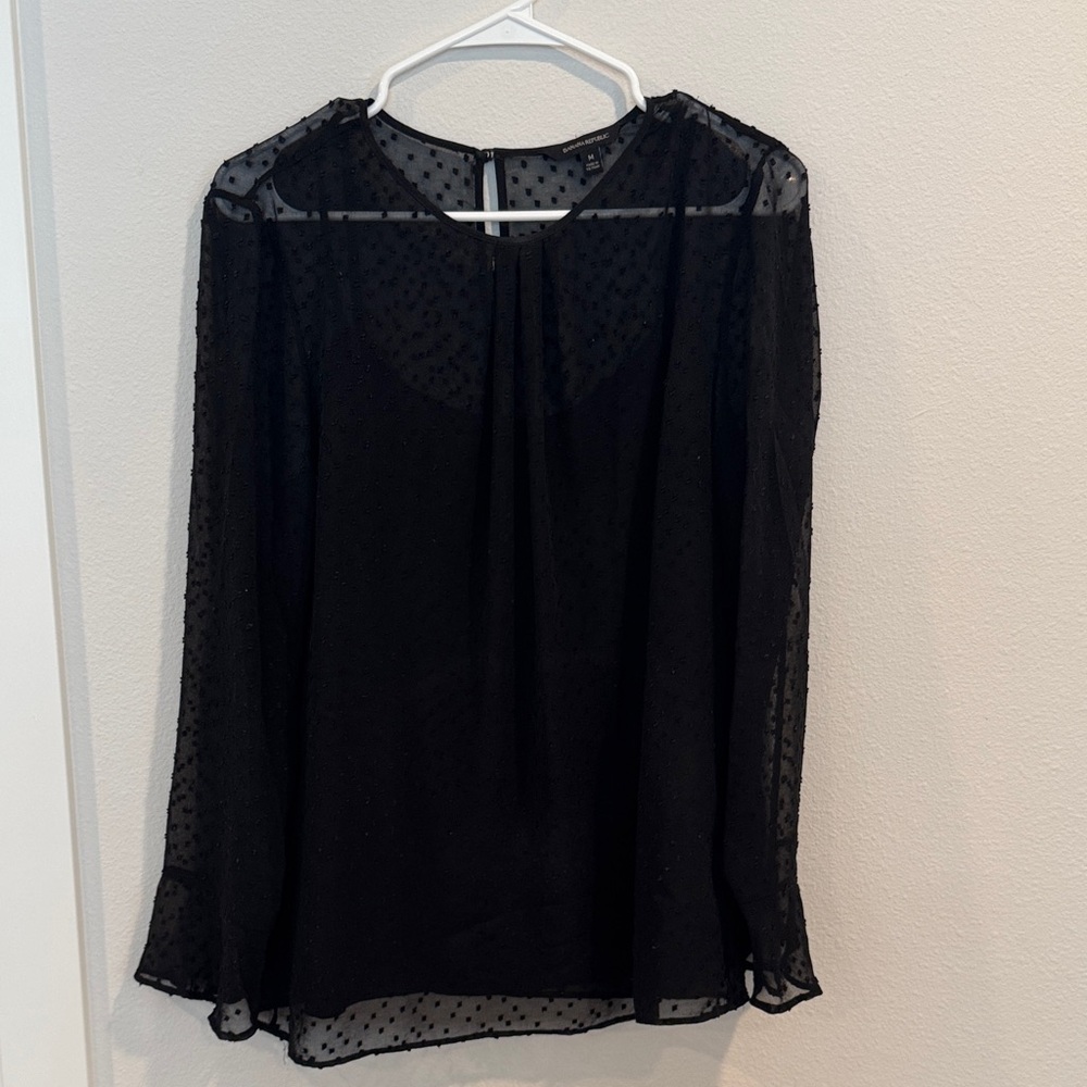 Banana Republic Black Sheer Blouse